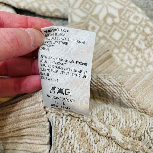 Woolrich Tan Fair Isle Turtleneck Sweater Size M - Picture 7 of 11